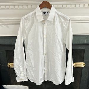 Express men's extra slim fit white classic button up shirt